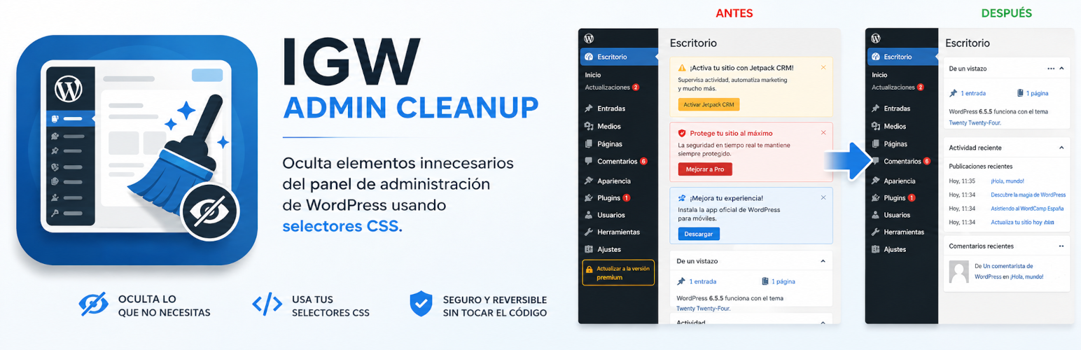 Limpia tu panel de administración de wordpress de banners molestos