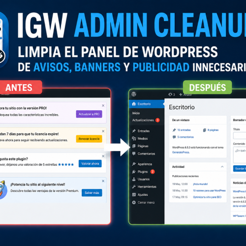 Cómo limpiar el panel de WordPress de avisos, banners y publicidad